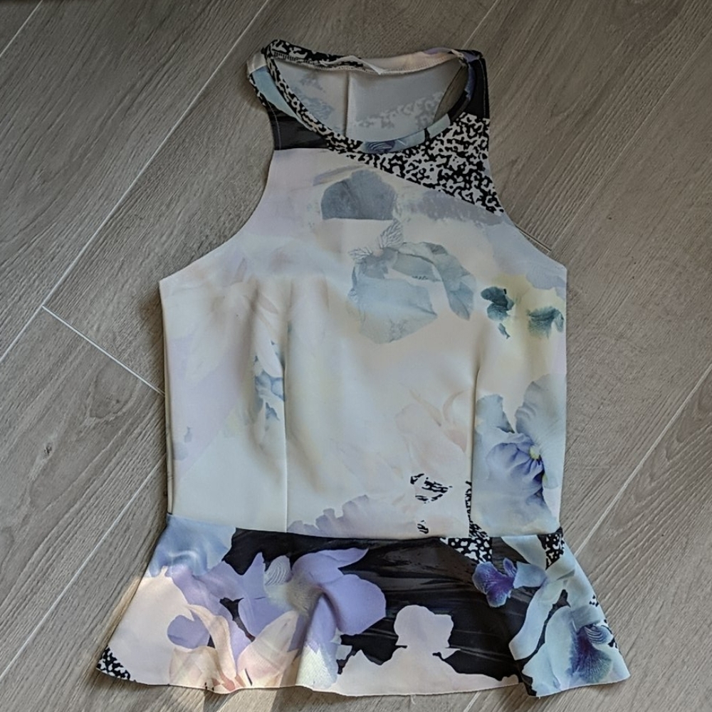 Zara floral neoprene peplum